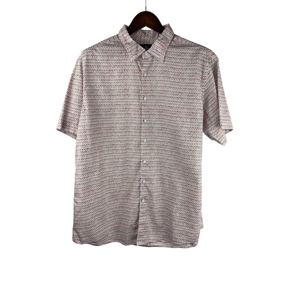 Men’s Rodd & Gunn 2XL Red & Gray Abstract Pattern Button Up